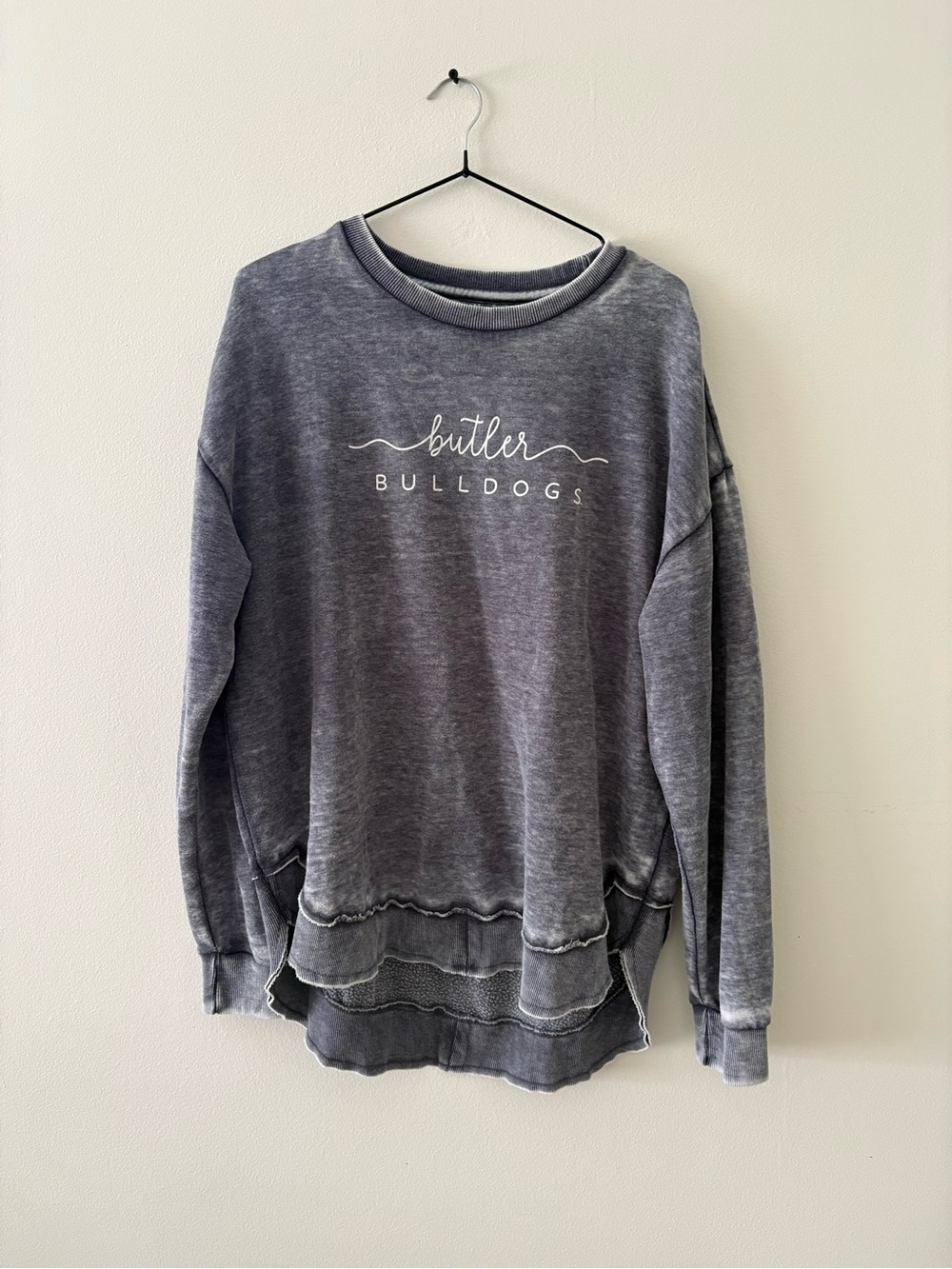 Butler Bulldogs Gray Washed Butler Bulldogs Crewneck Sweatshirt